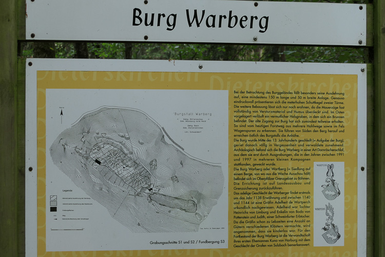 Hier war mal die Burg Warberg gestanden, aber wir sind mehrere Jahrhunderte zu spät, Zeitreise hin oder her.