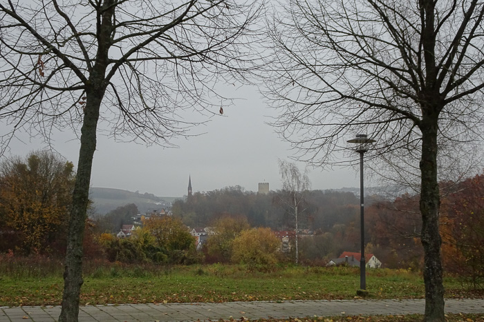 Start in Bad Abbach, Kaisertherme. Mangels Badeklamotten müssen wir wandern.