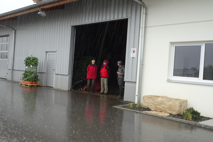 Mit dem letzten Tropfen der Ouvertüre retten wir uns in eine Gärtnerei.