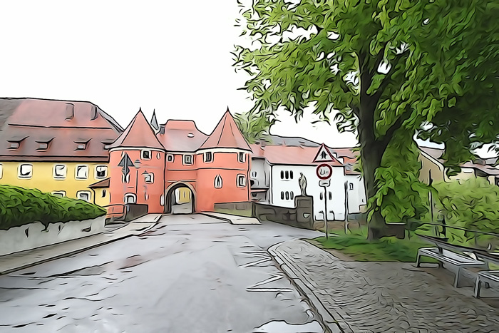 Leider vergesse ich danach, den Filter auszuschalten. Deswegen kommt auch das Biertor im Illustratormodus.