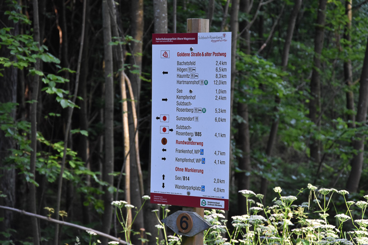 6,5 km bis Frühstück, 12 km bis Ende. 