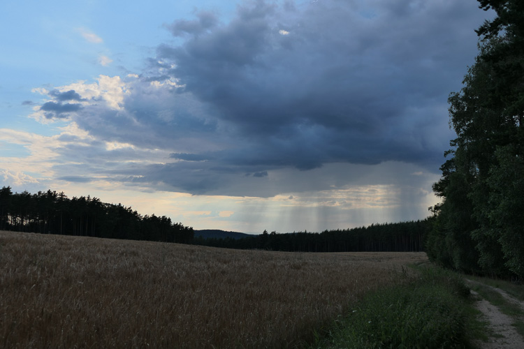 Die Bösewolke wird bedrohlicher. Zeit, ein Plätzchen für die Nacht zu finden.