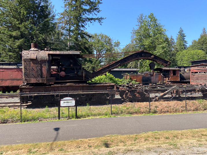 Seen by the road: old railroad equipment.