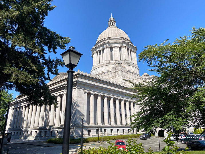 On George's demand: A short visit to the state capital, Olympia.