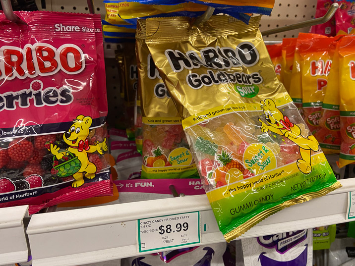 It converts 1:1. Who would buy Goldbears for 9€?