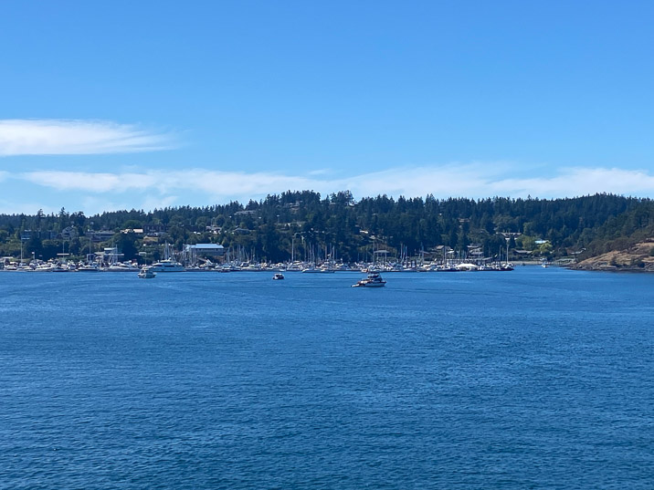 After a one-hour ride we enter Friday Harbor on San Juan Island.