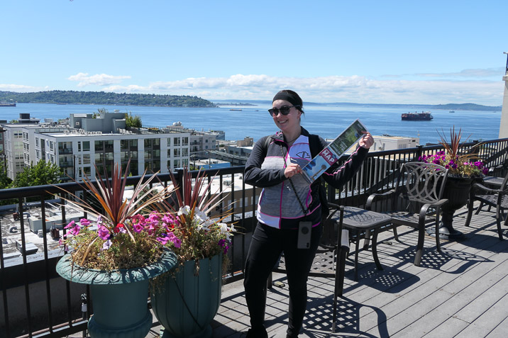Standing on top of our hotel, we decide it's time to explore Seattle. 