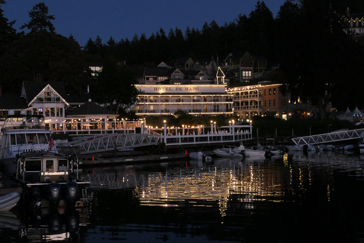 Roche Harbor awakens for some night life.