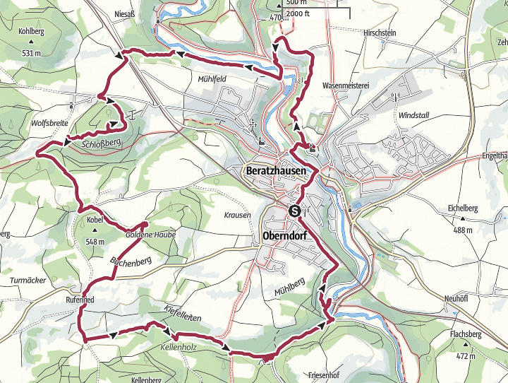 14 km, unsere Runde.