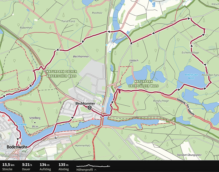 15,5 Kilometer. Schöne Tour gewesen. 